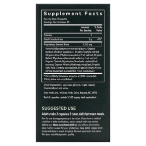 Thành phần vi chất của Gaia Herbs Hair Skin & Nail Support 60 Vegan Liquid Phyto-Caps 751063400800