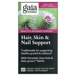Thực phẩm chức năng Gaia Herbs Hair Skin & Nail Support 60 Vegan Liquid Phyto-Caps 751063400800