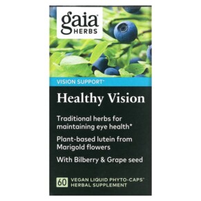 Thực phẩm chức năng Gaia Herbs Healthy Vision 60 Vegan Liquid Phyto-Caps 751063399708