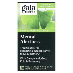 Thực phẩm chức năng Gaia Herbs Mental Alertness 60 Vegan Liquid Phyto-Caps 751063398602