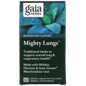 Thực phẩm chức năng Gaia Herbs Mighty Lungs 60 Vegan Liquid Phyto-Caps 751063151641