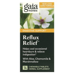 Thực phẩm chức năng Gaia Herbs Reflux Relief 14 Chewable Tablets 751063996174