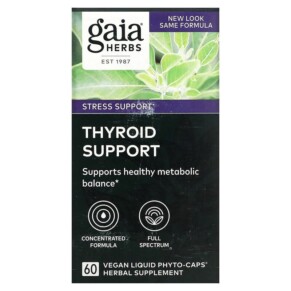 Thực phẩm chức năng Gaia Herbs Thyroid Support 60 Vegan Liquid Phyto-Caps 751063399906