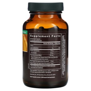 Thành phần vi chất của Gaia Herbs Turmeric Supreme 120 Vegan Liquid Phyto-Caps 751063150279