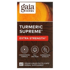 Thực phẩm chức năng Gaia Herbs Turmeric Supreme Extra Strength 60 Vegan Liquid Phyto-Caps 751063403108
