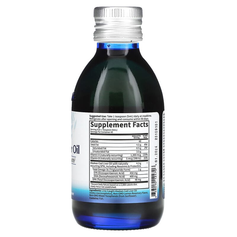 Garden of Life Dr. Formulated Alaskan Cod Liver Oil Lemon 6.76 fl oz (200 ml) 2 Thành phần vi chất của Garden of Life Dr. Formulated Alaskan Cod Liver Oil Lemon 6.76 fl oz (200 ml) 658010124706