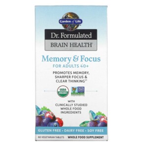Thực phẩm chức năng Garden of Life Dr. Formulated Brain Health Memory & Focus for Adults 40+ 60 Vegetarian Tablets 658010120708