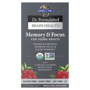 Thực phẩm chức năng Garden of Life Dr. Formulated Brain Health Memory & Focus for Young Adults 60 Vegetarian Tablets 658010121279