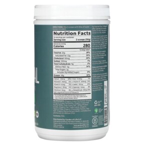 Thành phần vi chất của Garden of Life Dr. Formulated Keto Meal Balanced Shake Chocolate 1.54 lbs (700 g) 658010124485