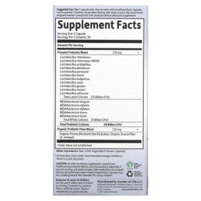 Thành phần vi chất của Garden of Life Dr. Formulated Probiotics Once Daily Prenatal 30 Vegetarian Capsules 658010120036