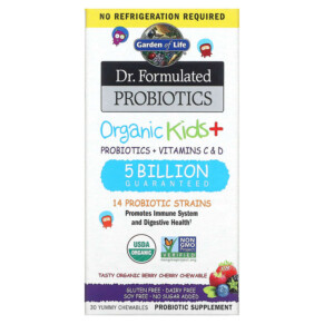 Thực phẩm chức năng Garden of Life Dr. Formulated Probiotics Organic Kids + Tasty Organic Berry Cherry 30 Yummy Chewables 658010121194