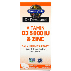 Thực phẩm chức năng Garden of Life Dr. Formulated Vitamin D3 & Zinc 30 Small Tabs 658010130530