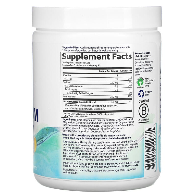 Garden of Life Dr. Formulated Whole Food Magnesium Powder Orange 14.8 oz (419.5 g) 2 Thành phần vi chất của Garden of Life Dr. Formulated Whole Food Magnesium Powder Orange 14.8 oz (419.5 g) 658010122771