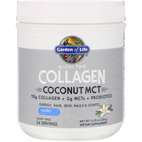 Thực phẩm chức năng Garden of Life Grass Fed Collagen Coconut MCT Vanilla 14.39 oz (408 g) 658010127103