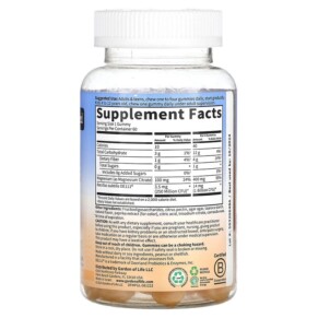 Thành phần vi chất của Garden of Life Magnesium with Pre & Probiotics Gummies Peach 60 Gummies 658010132695