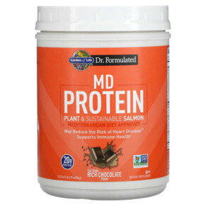 Thực phẩm chức năng Garden of Life MD Protein Plant & Sustainable Salmon Rich Chocolate 24.19 oz (686 g) 658010129565
