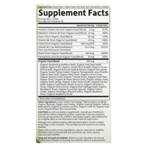 Thành phần vi chất của Garden of Life MyKind Organics B-Complex 30 Vegan Tablets 658010118507