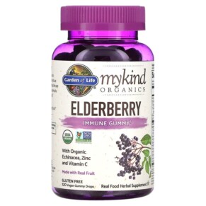 Thực phẩm chức năng Garden of Life MyKind Organics Elderberry Immune Gummy 120 Vegan Gummy Drops 658010121774
