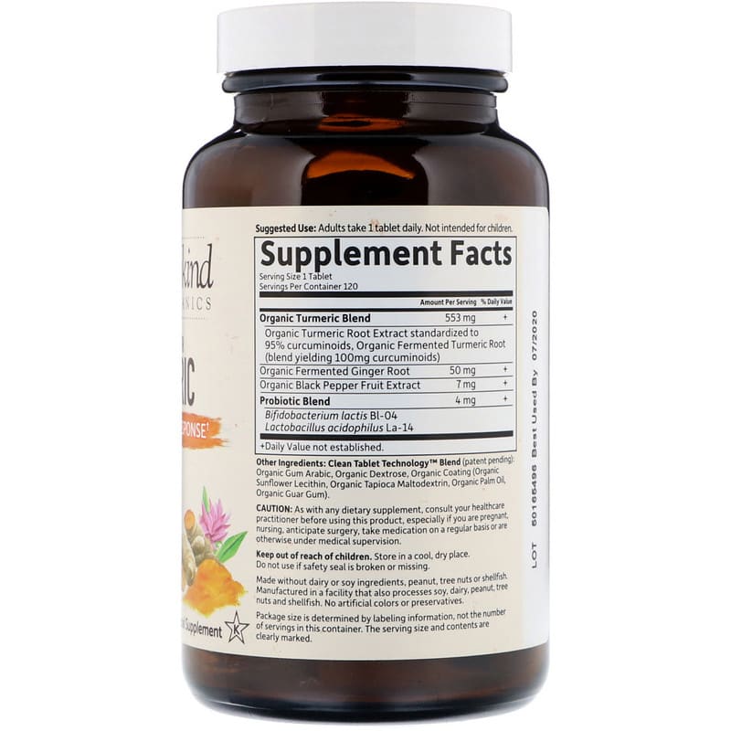 Garden of Life MyKind Organics Extra Strength Turmeric Inflammatory Response 120 Vegan Tablets 2 Thành phần vi chất của Garden of Life MyKind Organics Extra Strength Turmeric Inflammatory Response 120 Vegan Tablets 658010122894