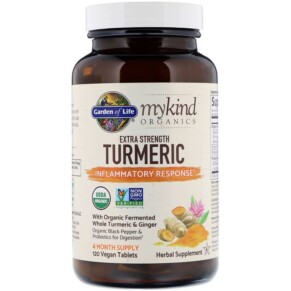 Thực phẩm chức năng Garden of Life MyKind Organics Extra Strength Turmeric Inflammatory Response 120 Vegan Tablets 658010122894
