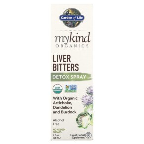 Thực phẩm chức năng Garden of Life MyKind Organics Liver Bitters Detox Spray Alcohol Free 2 fl oz (58 ml) 658010123181