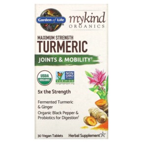 Thực phẩm chức năng Garden of Life MyKind Organics Maximum Strength Turmeric Joints & Mobility 30 Vegan Tablets 658010121910