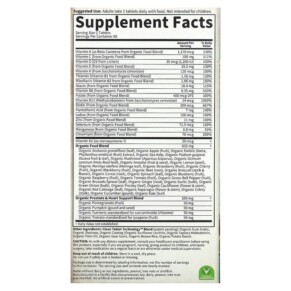 Thành phần vi chất của Garden of Life MyKind Organics Men's Multi 40+ 120 Vegan Tablets 658010117692