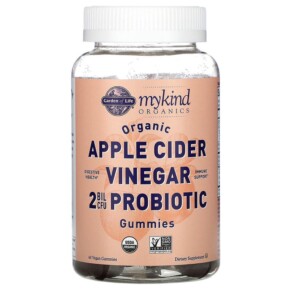 Thực phẩm chức năng Garden of Life MyKind Organics Organic Apple Cider Vinegar Probiotic Gummies 2 Bil CFU 60 Vegan Gummies 658010128605