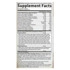 Thành phần vi chất của Garden of Life MyKind Organics Organic Plant Collagen Builder 60 Vegan Tablets 658010120135