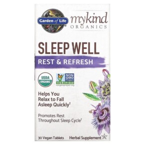 Thực phẩm chức năng Garden of Life MyKind Organics Sleep Well Rest & Refresh 30 Vegan Tablets 658010121897