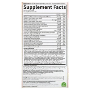 Thành phần vi chất của Garden of Life MyKind Organics Women's Multi 120 Vegan Tablets 658010117746