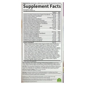 Thành phần vi chất của Garden of Life MyKind Organics Women's Once Daily 60 Vegan Tablets 658010117760