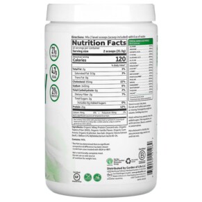 Thành phần vi chất của Garden of Life Organic Whey Protein Grass-Fed Vanilla 13.33 oz (378 g) 658010121262