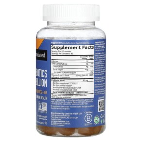 Thành phần vi chất của Garden of Life Probiotics Orange Dream 10 Billion 60 Gummies 658010131414