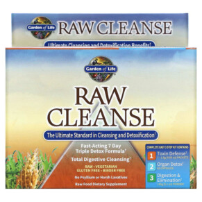 Thực phẩm chức năng Garden of Life RAW Cleanse The Ultimate Standard in Cleansing and Detoxification 3 Part Program 3 Step Kit 658010114226
