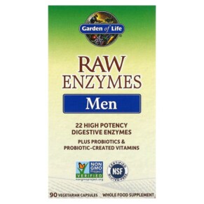 Thực phẩm chức năng Garden of Life RAW Enzymes Men 90 Vegetarian Capsules 658010115612