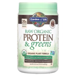 Thực phẩm chức năng Garden of Life RAW Organic Protein & Greens Plant Formula Chocolate Cacao 21.51 oz (610 g) 658010118729