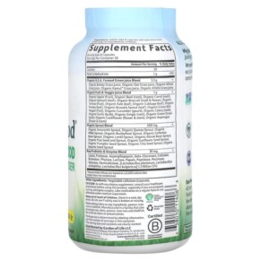 Thành phần vi chất của Garden of Life RAW Perfect Food Green Superfood Juiced Greens Powder 240 Vegan Capsules 658010114066