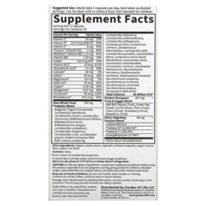 Thành phần vi chất của Garden of Life RAW Probiotics Women 85 Billion CFU 90 Vegetarian Capsules 658010115674