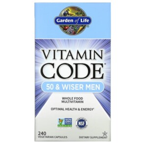 Thực phẩm chức năng Garden of Life Vitamin Code 50 & Wiser Men Whole Food Multivitamin 240 Vegetarian Capsules 658010114202