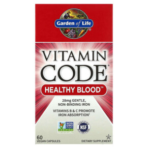 Thực phẩm chức năng Garden of Life Vitamin Code Healthy Blood 60 Vegan Capsules 658010116541