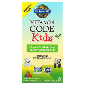 Thực phẩm chức năng Garden of Life Vitamin Code Kids Chewable Whole Food Multivitamin Cherry Berry 30 Chewable Bears 658010114394