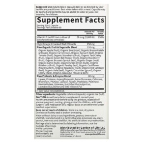Thành phần vi chất của Garden of Life Vitamin Code RAW D3 50 mcg (2.000 IU) 60 Vegetarian Capsules 658010114134