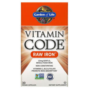 Thực phẩm chức năng Garden of Life Vitamin Code RAW Iron 30 Vegan Capsules 658010113762