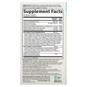 Thành phần vi chất của Garden of Life Vitamin Code RAW Vitamin E 60 Vegetarian Capsules 658010113779