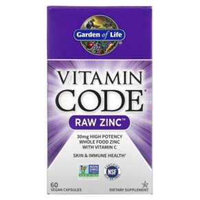 Thực phẩm chức năng Garden of Life Vitamin Code RAW Zinc 60 Vegan Capsules 658010116527