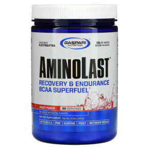 Thực phẩm chức năng Gaspari Nutrition Aminolast Recovery & Endurance BCAA Superfuel Fruit Punch 14.8 oz (420 g) 646511020337