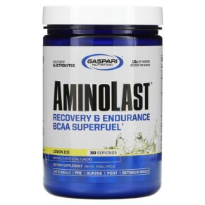 Thực phẩm chức năng Gaspari Nutrition Aminolast Recovery & Endurance BCAA Superfuel Lemon Ice 14.8 oz (420 g) 646511008410