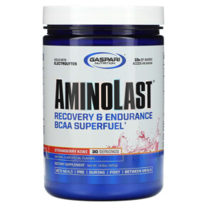 Thực phẩm chức năng Gaspari Nutrition Aminolast Recovery & Endurance BCAA Superfuel Strawberry Kiwi 14.8 oz (420 g) 646511008434