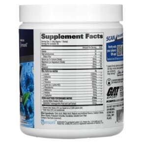Thành phần vi chất của GAT Flexx EAAs + Hydration Blue Razz 12.2 oz (355.2 g) 816170023035